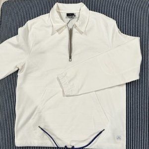 Paul Smith Long Sleeve Half Zip Sweatshirt in Winter White